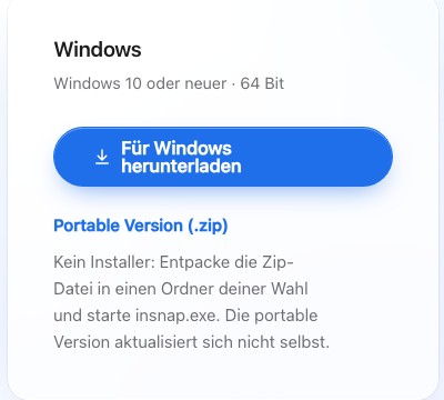 Die Windows-Downloadkarte