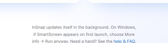 The auto-update note on the download page