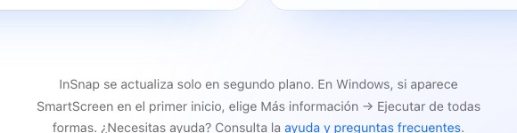 La nota de actualización automática en la página de descargas