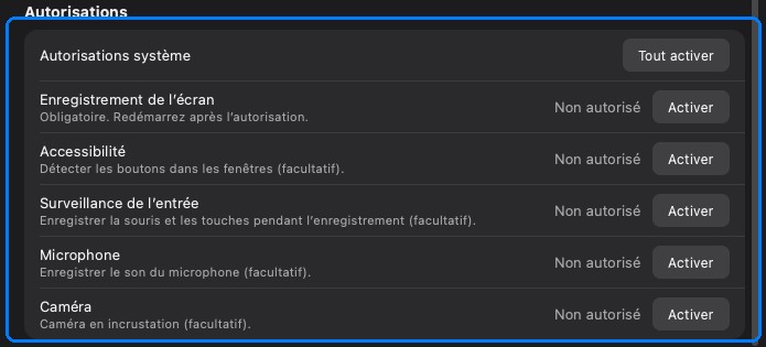 Accorder les autorisations