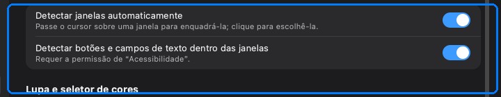 Ajustes de detecção