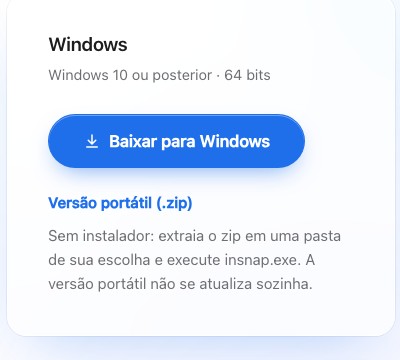 O cartão de download do Windows
